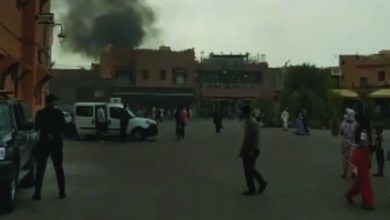 صورة اندلاع حريق بأحد المنازل بمحيط جامع الفنا